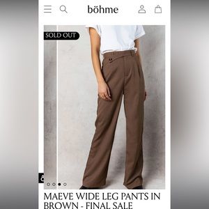 Bohme Wide Leg Dress Pants